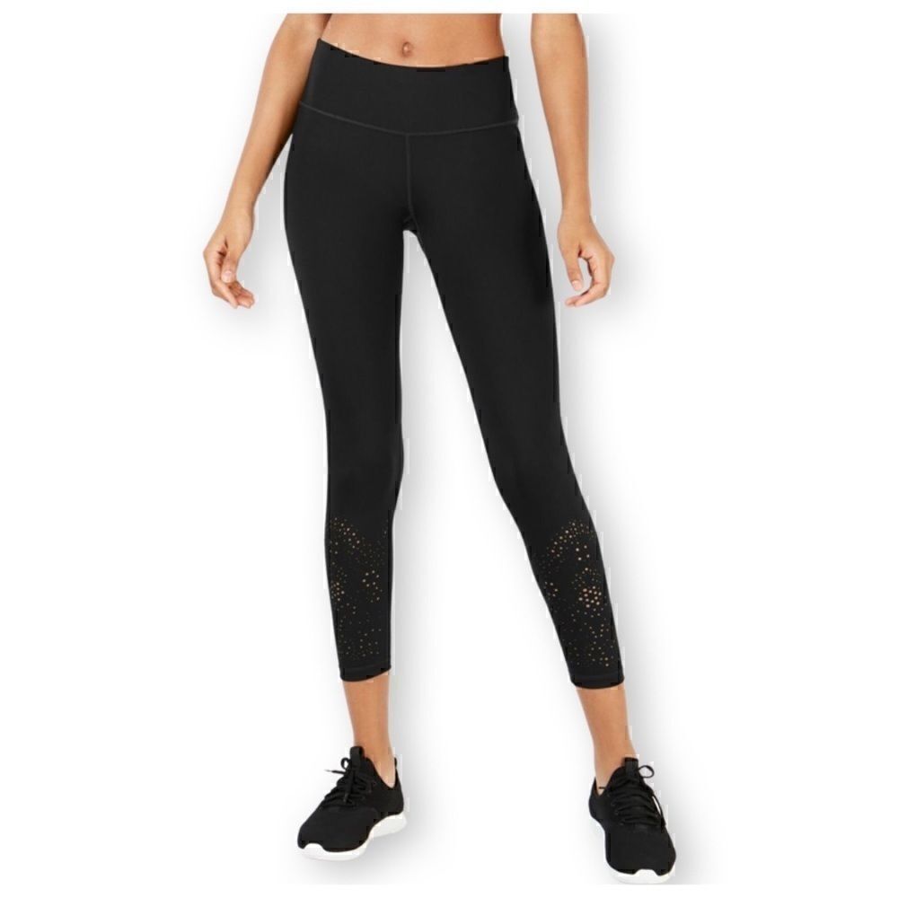 Ideology Perforated Laser Cut Athletic Leggings With Pockets XS